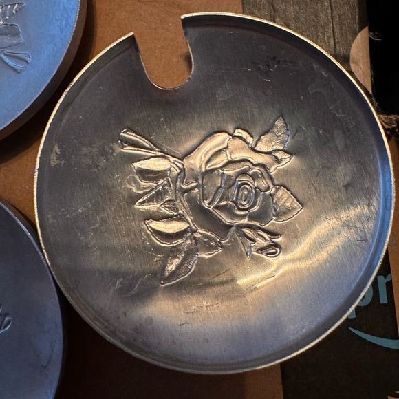 Libby Glass MCM 7pc condiment caddy set. Vintage glass w/ aluminum lids. - Picture 13 of 15